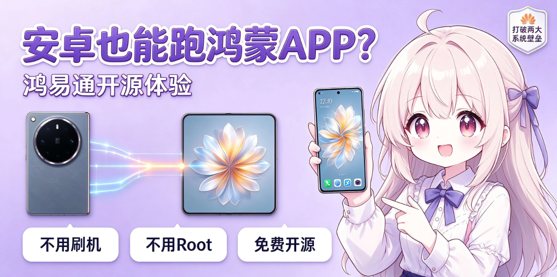安卓也能跑鸿蒙APP？开源神器鸿易通实测！打破两大系统壁垒